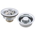 Westbrass Post Style Large Kitchen Basket Strainer W/ InSinkErator Style Disposal Flange & Stopper in Polished D2165-26